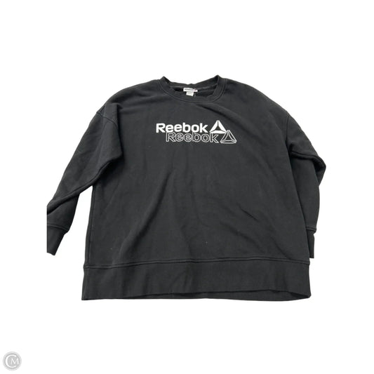 Athletic Sweatshirt Crewneck By Reebok In Black & White, Size: 1x