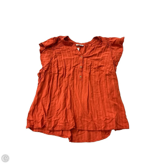 Top Short Sleeve By Knox Rose In Orange, Size: 1x