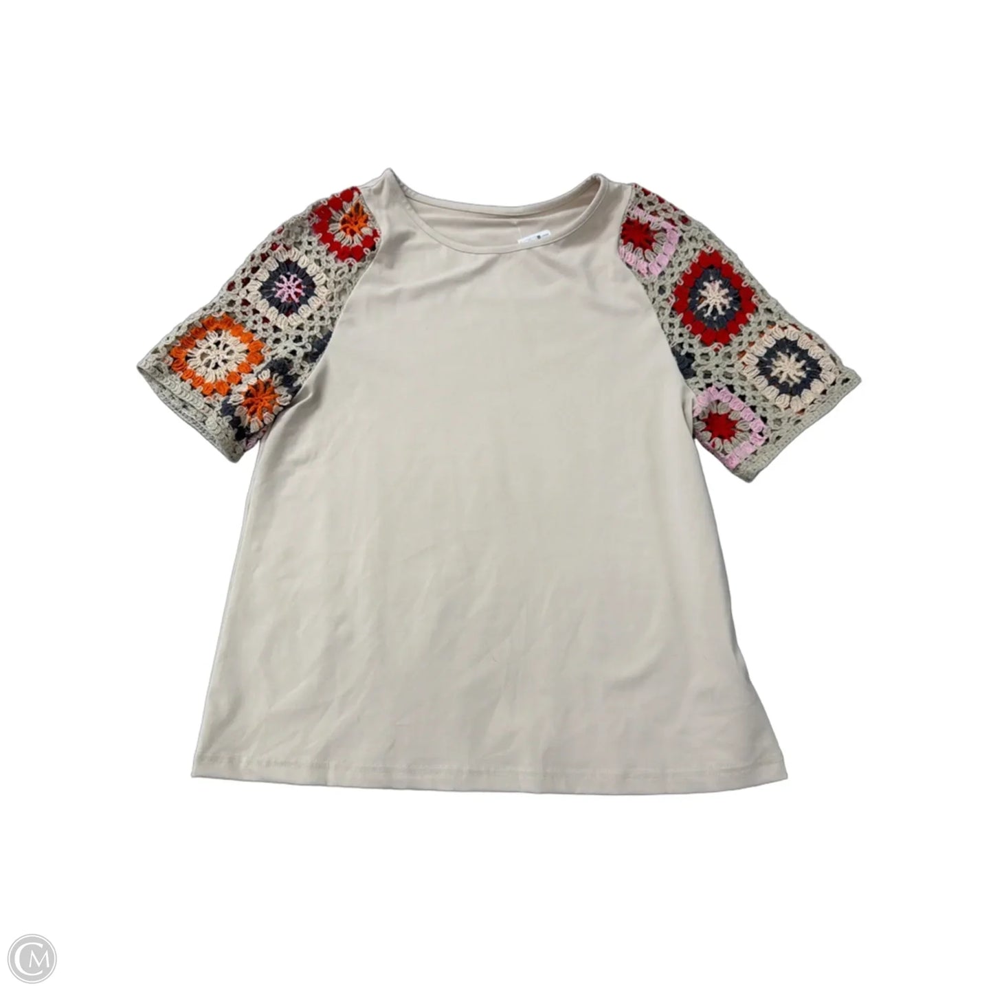 Top Short Sleeve By Clothes Mentor In Tan, Size: S