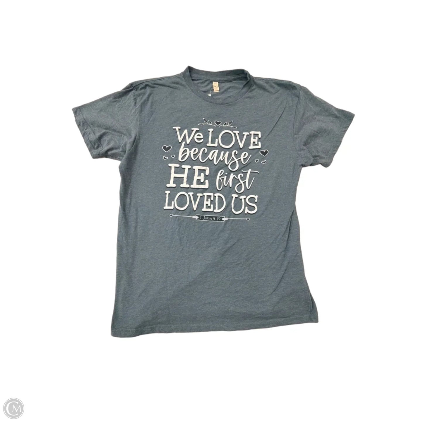 Top Short Sleeve By Love In Faith In Blue, Size: L