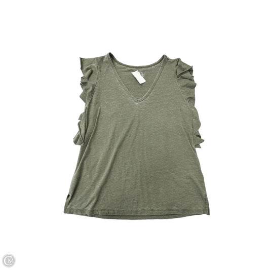 Top Sleeveless By Time And Tru In Green, Size: L