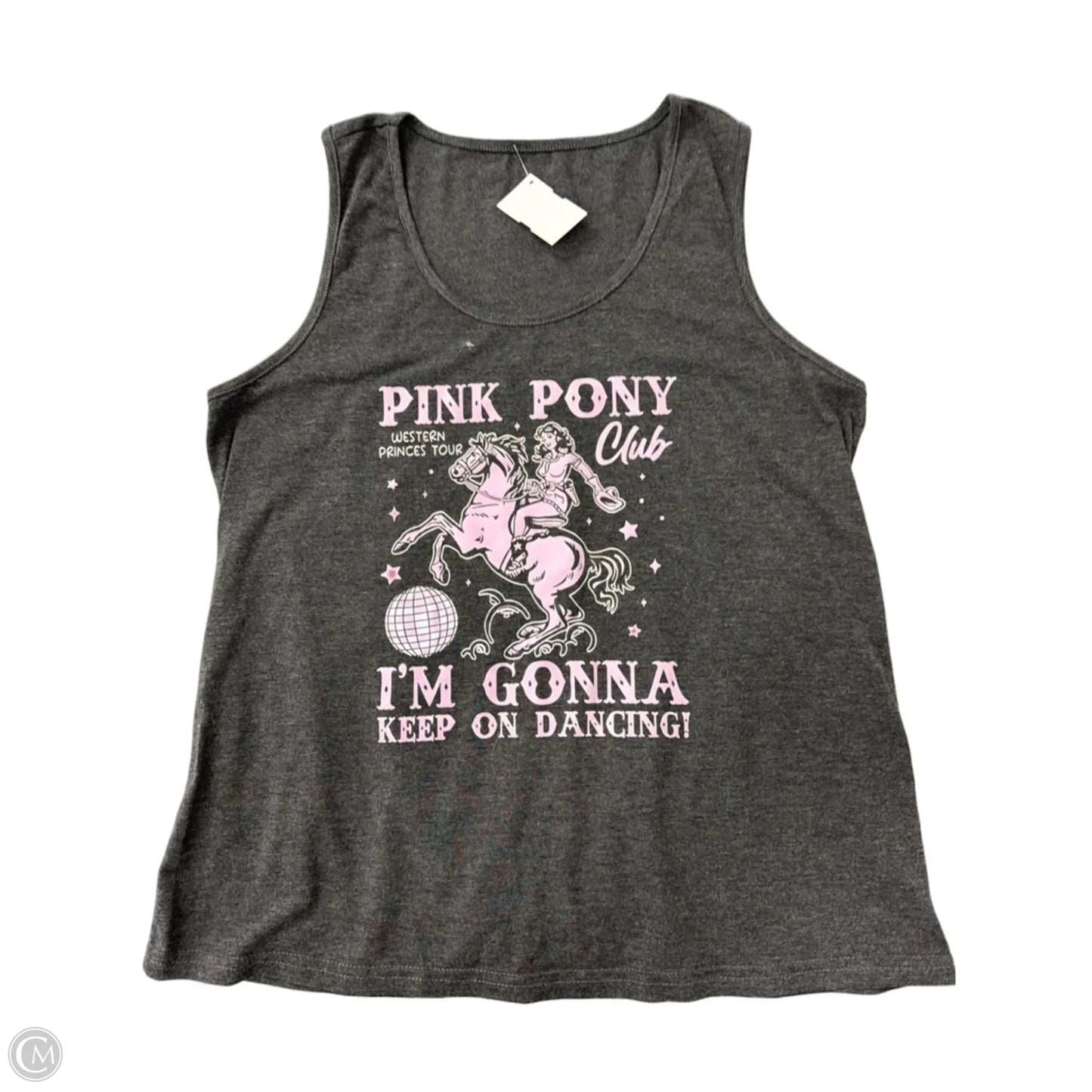 Tank Top By Clothes Mentor In Grey & Pink, Size: L
