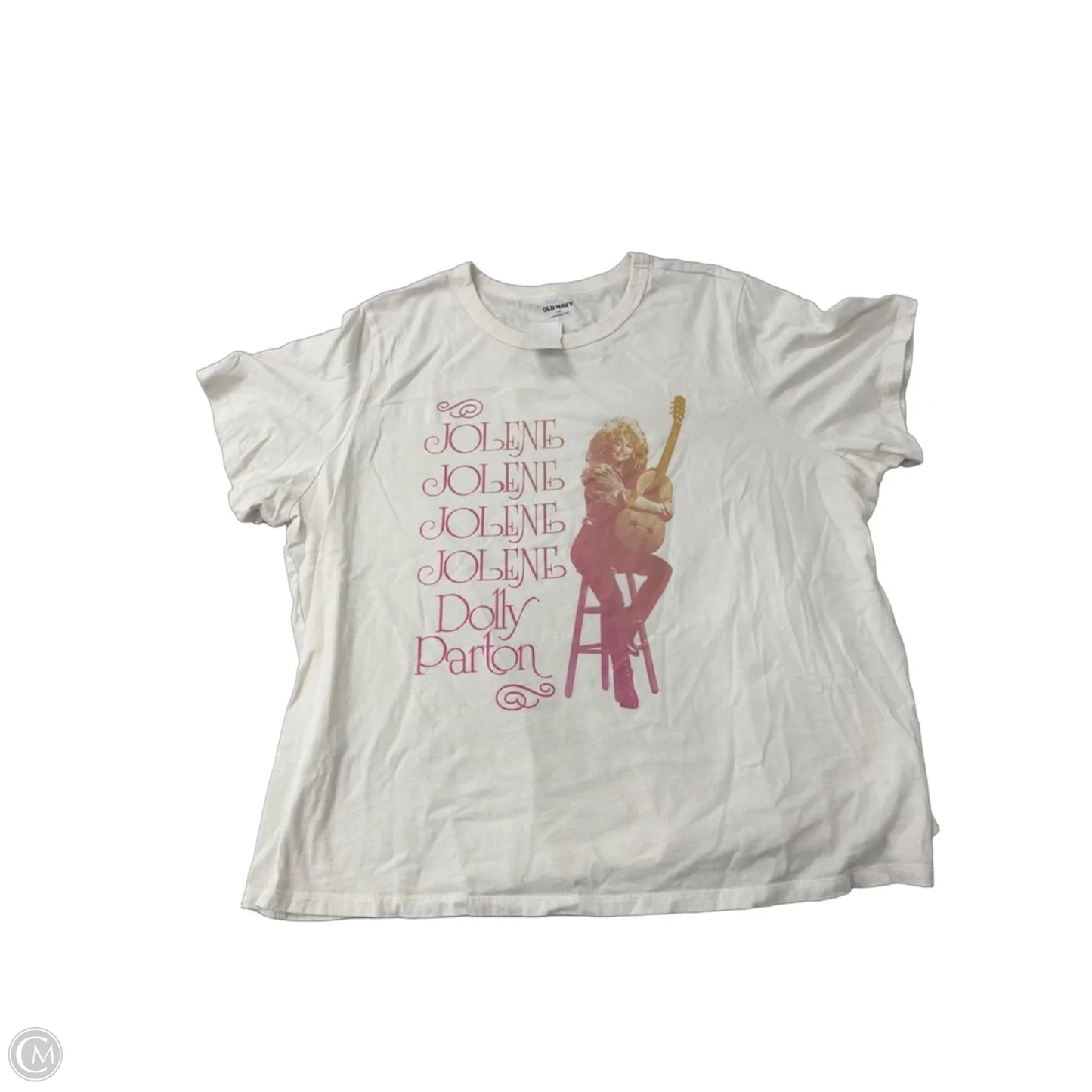 Top Short Sleeve By Old Navy In Cream, Size: 1x