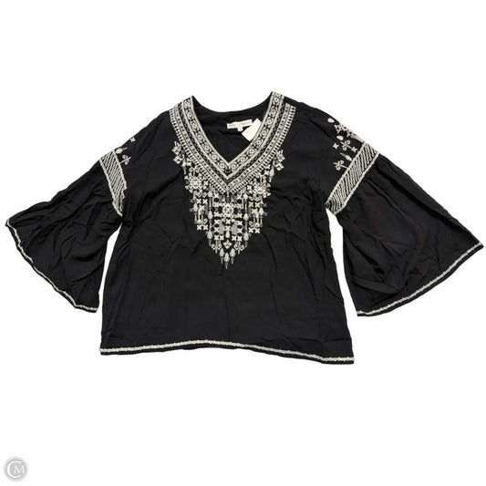 Top Long Sleeve By Chelsea And Theodore In Black & White, Size: 1x