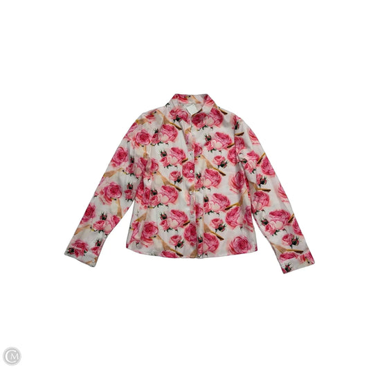 Top Long Sleeve By Cme In Floral Print, Size: M