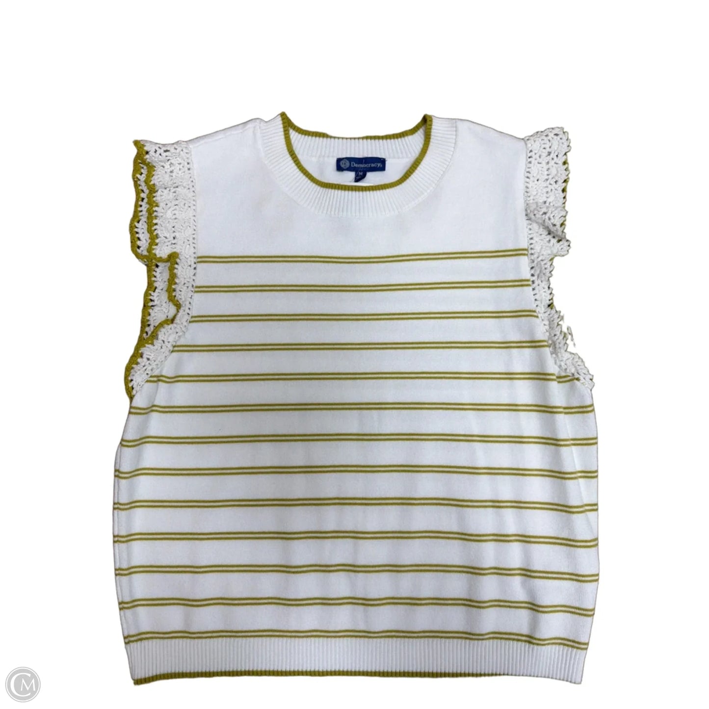 Top Sleeveless By Democracy In Striped Pattern, Size: M
