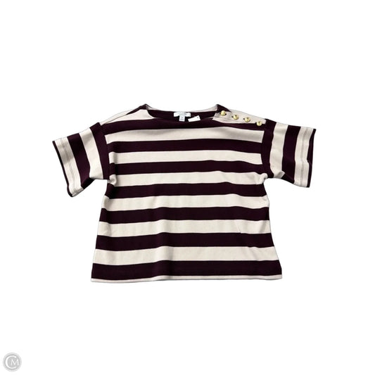 Top Short Sleeve By Ann Taylor In Striped Pattern, Size: Mp