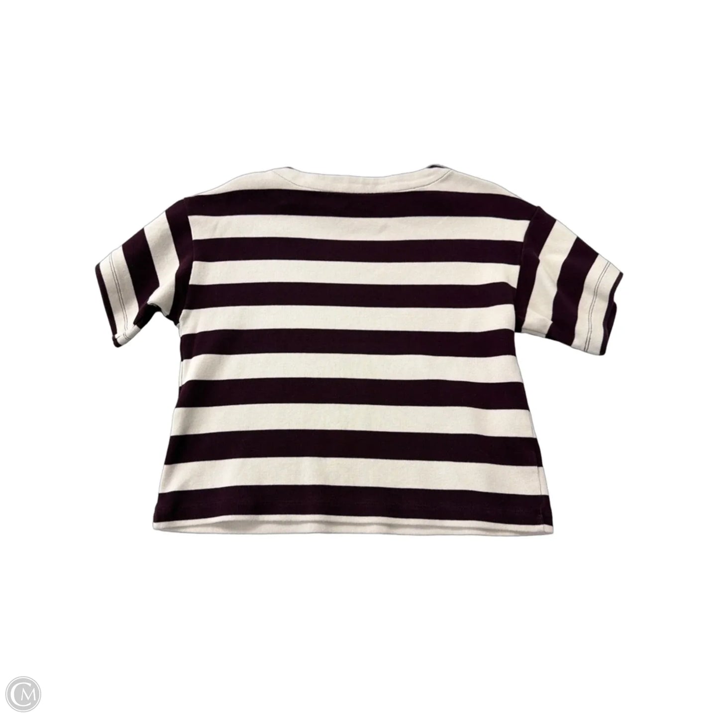 Top Short Sleeve By Ann Taylor In Striped Pattern, Size: Mp