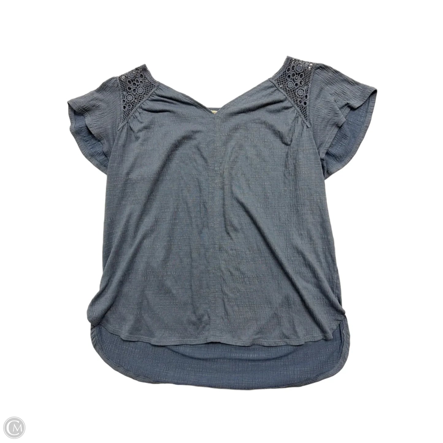 Top Short Sleeve By Max Studio In Blue, Size: 1x