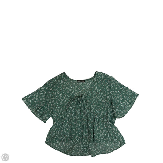 Top Short Sleeve By Shein In Green, Size: S