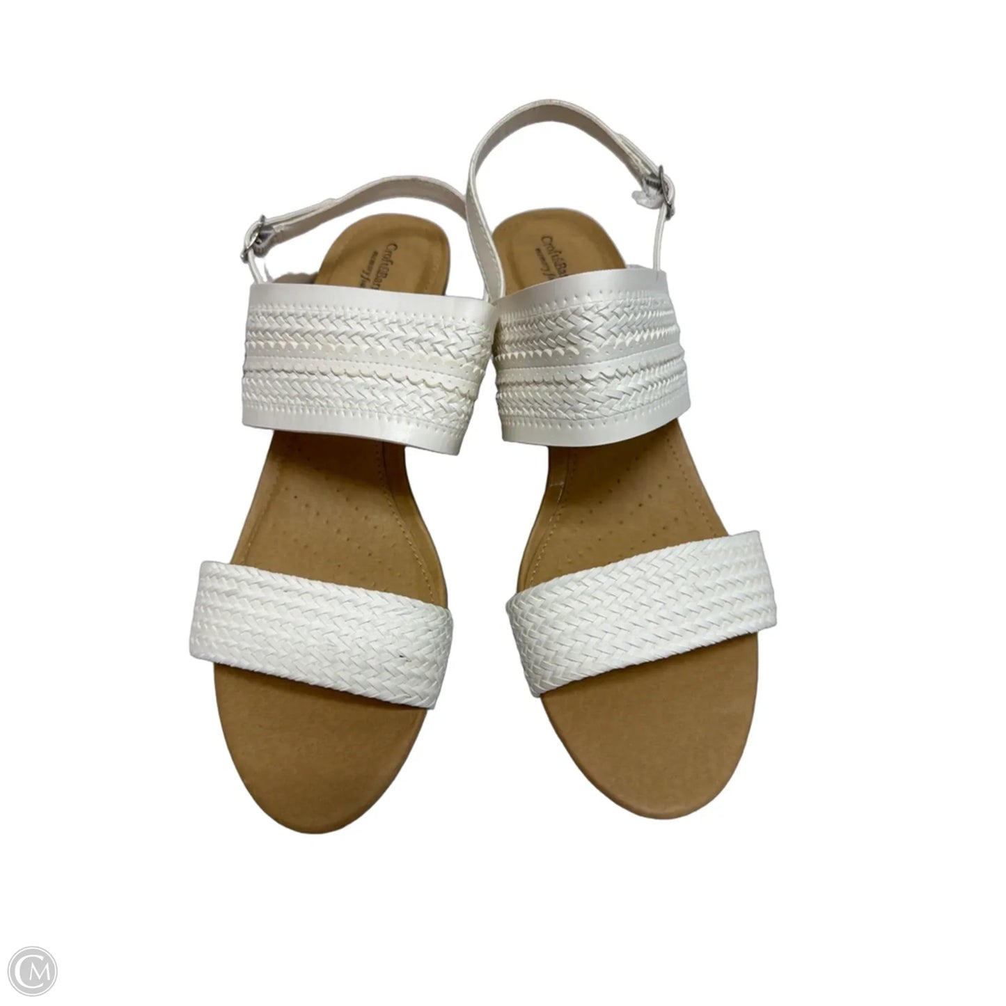 Sandals Heels Block By Croft And Barrow In White, Size: 10