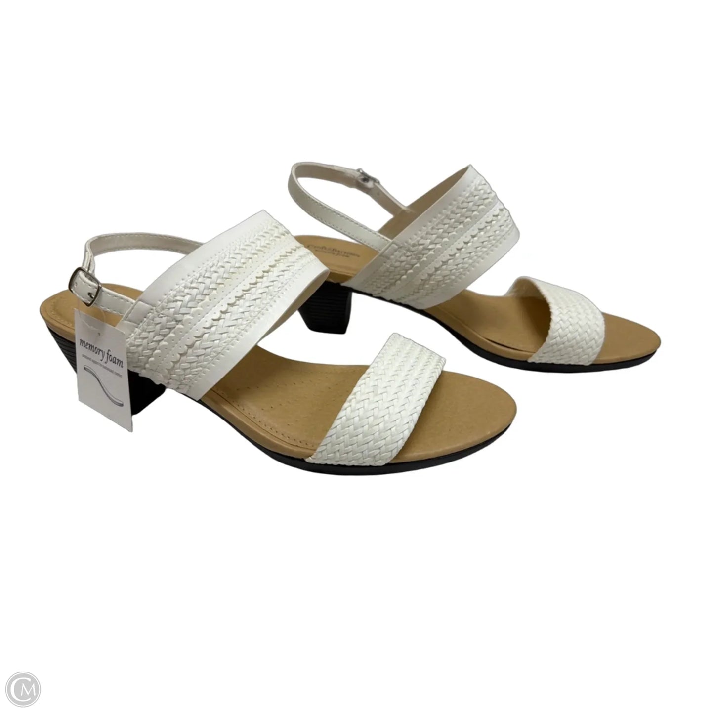 Sandals Heels Block By Croft And Barrow In White, Size: 10