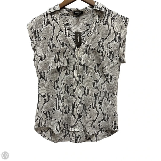 Top Short Sleeve By Express In Snakeskin Print, Size: Xs