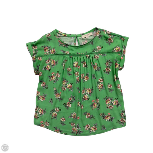 Top Short Sleeve By Loft In Floral Print, Size: M