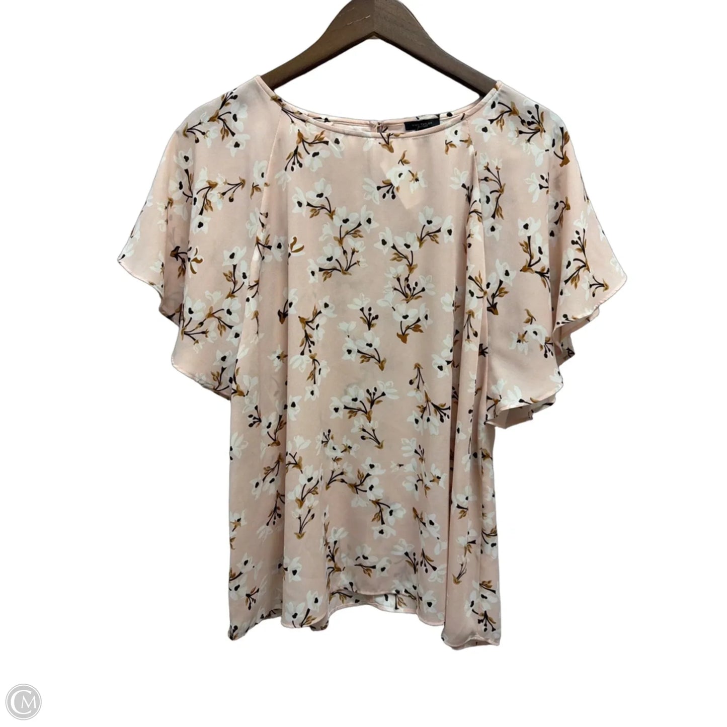 Top Short Sleeve By Ann Taylor In Pink, Size: L