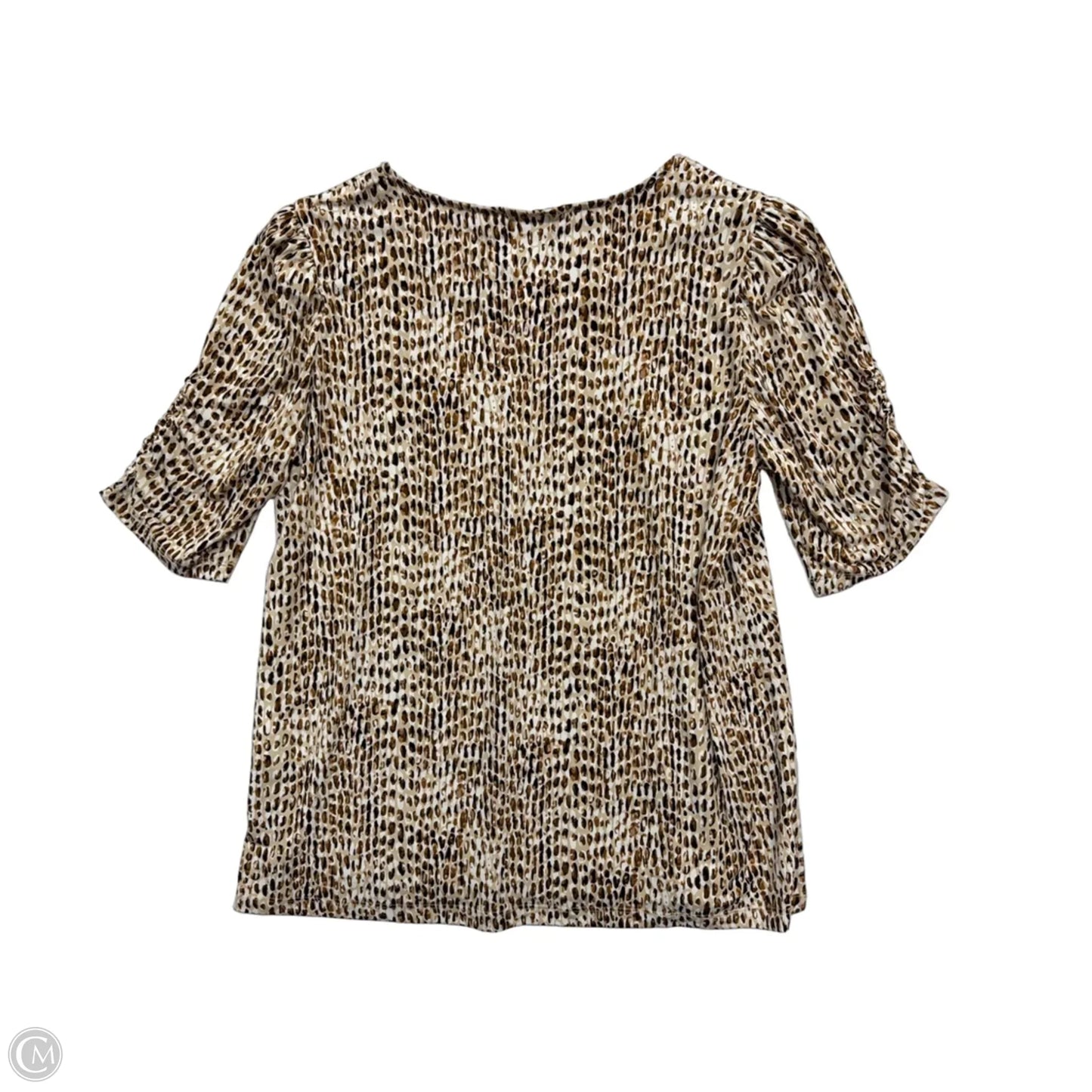 Top Short Sleeve By Susan Graver In Brown, Size: L