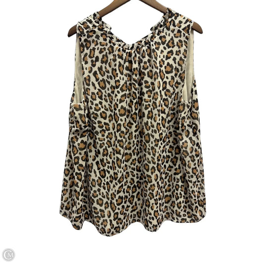 Top Sleeveless By Loft In Animal Print, Size: 1x