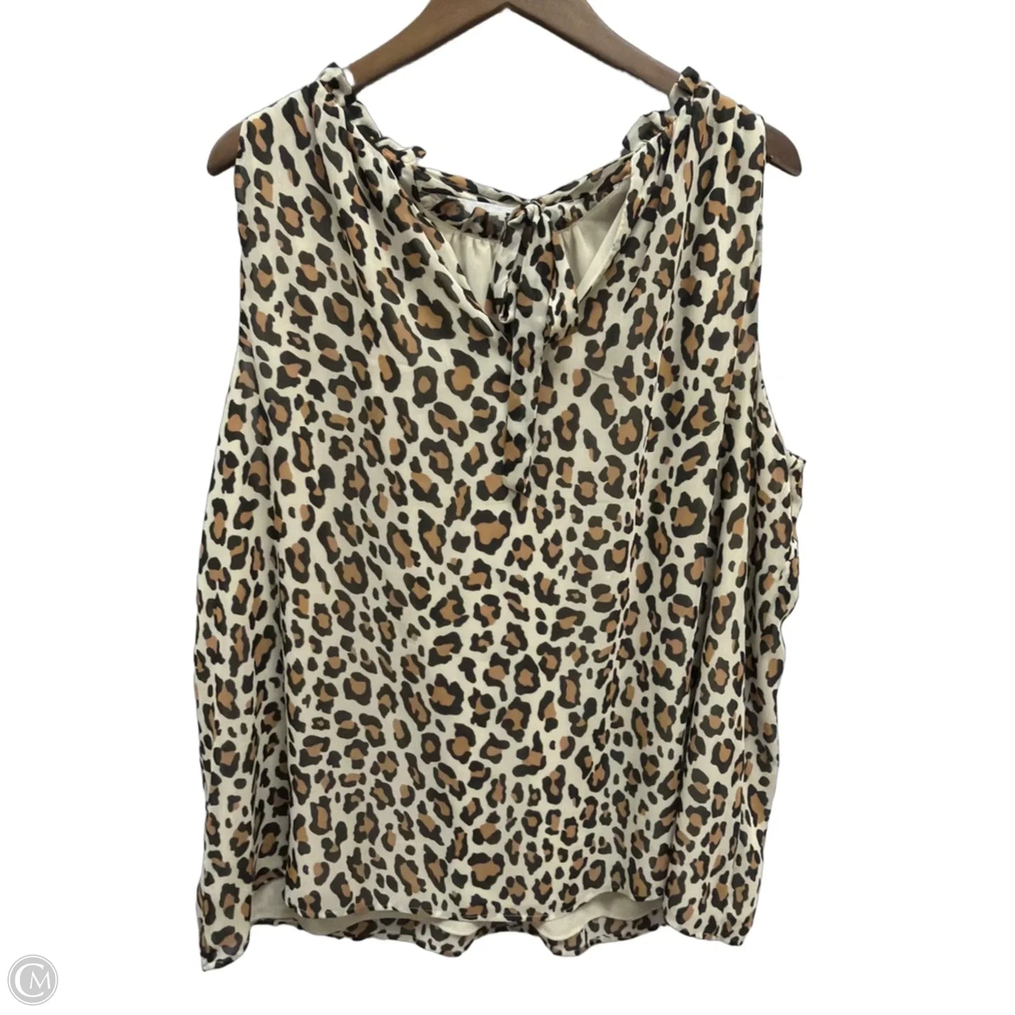 Top Sleeveless By Loft In Animal Print, Size: 1x