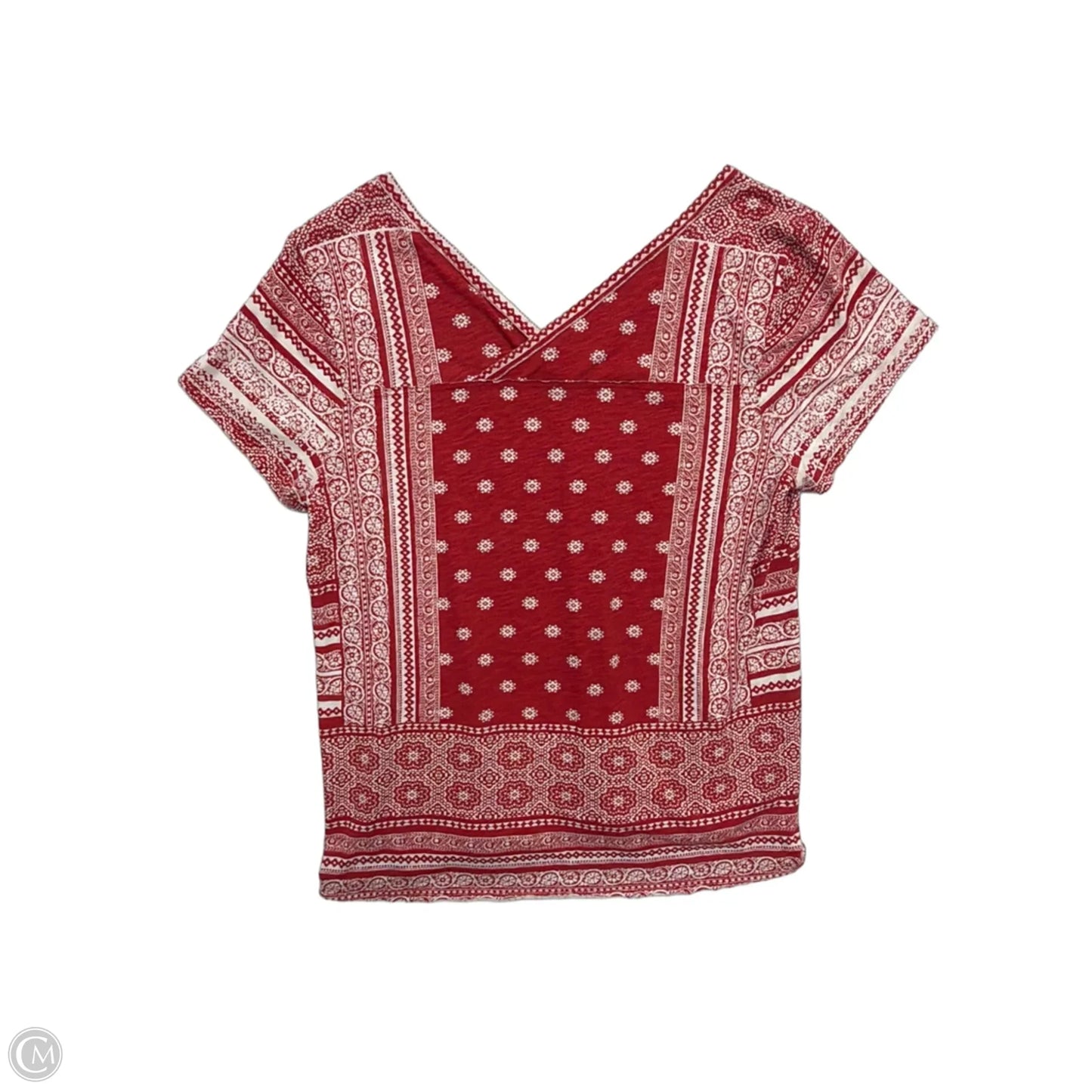 Top Short Sleeve By Sonoma In Red & White, Size: 1x