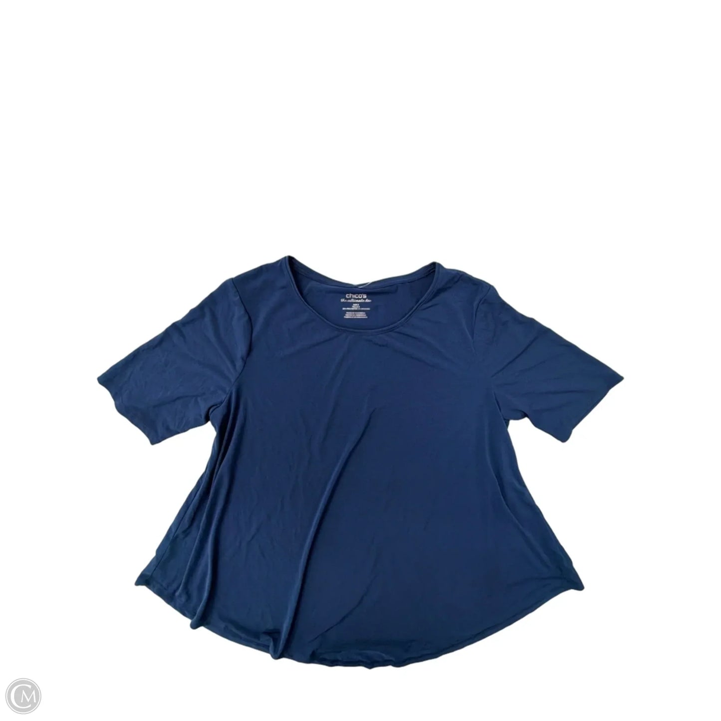 Top Short Sleeve By Chicos In Blue, Size: L