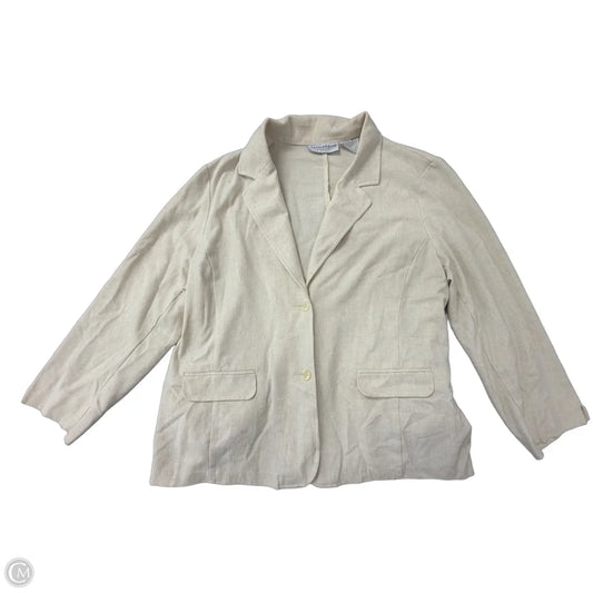 Blazer By Sag Harbor In Beige, Size: 1x
