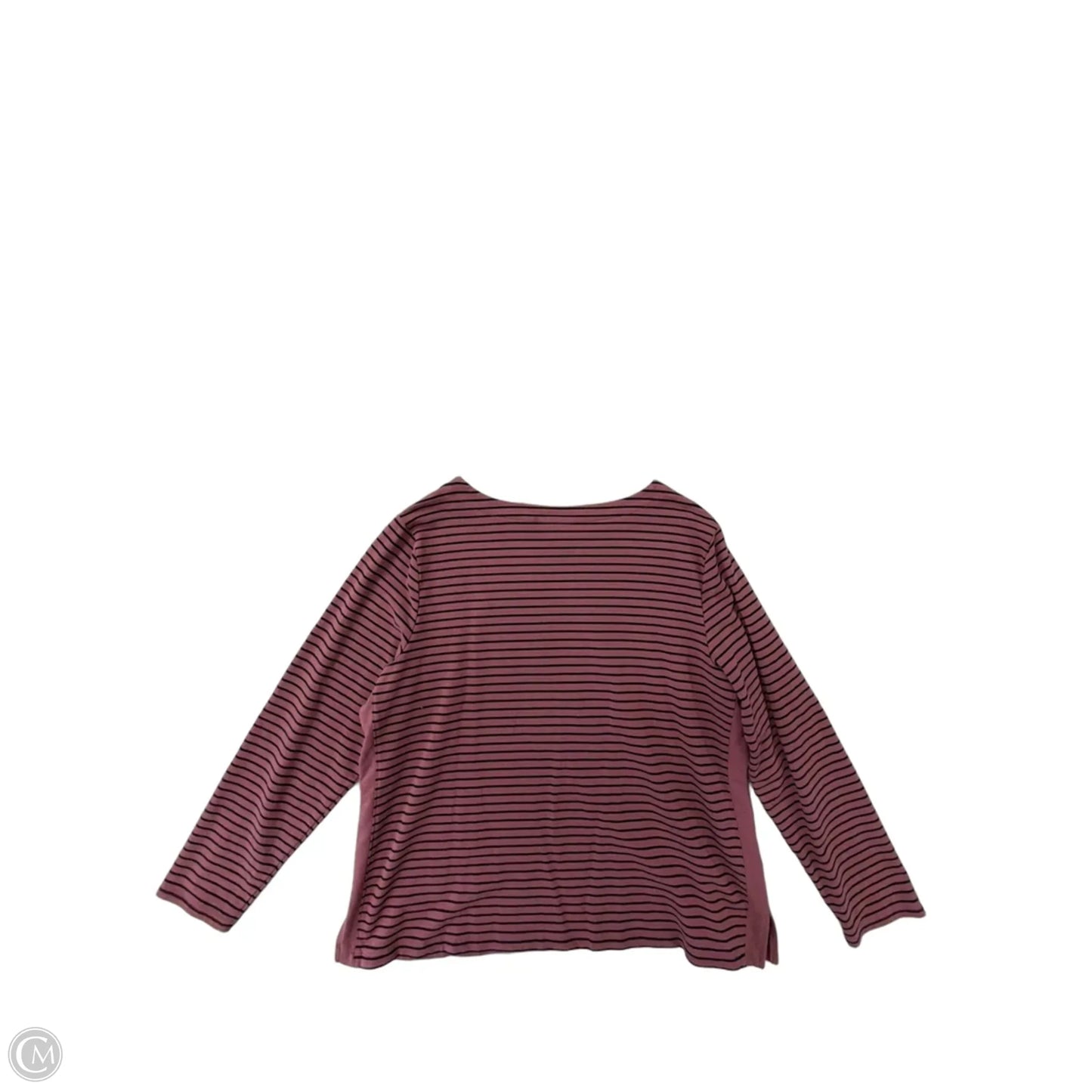 Top Long Sleeve Basic By Chicos In Striped Pattern, Size: Xl