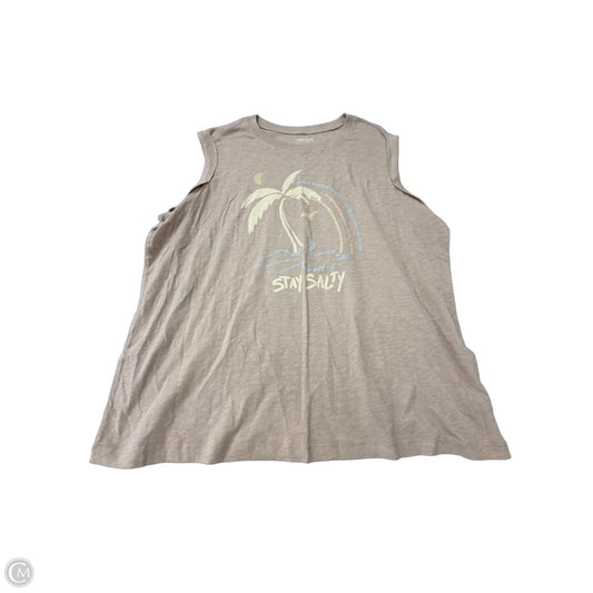 Tank Top By Clothes Mentor In Tan, Size: 2x