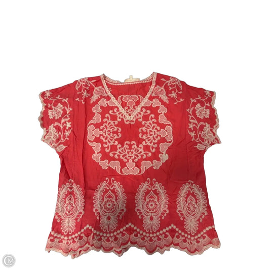 Top Short Sleeve By Solitaire In Coral, Size: L