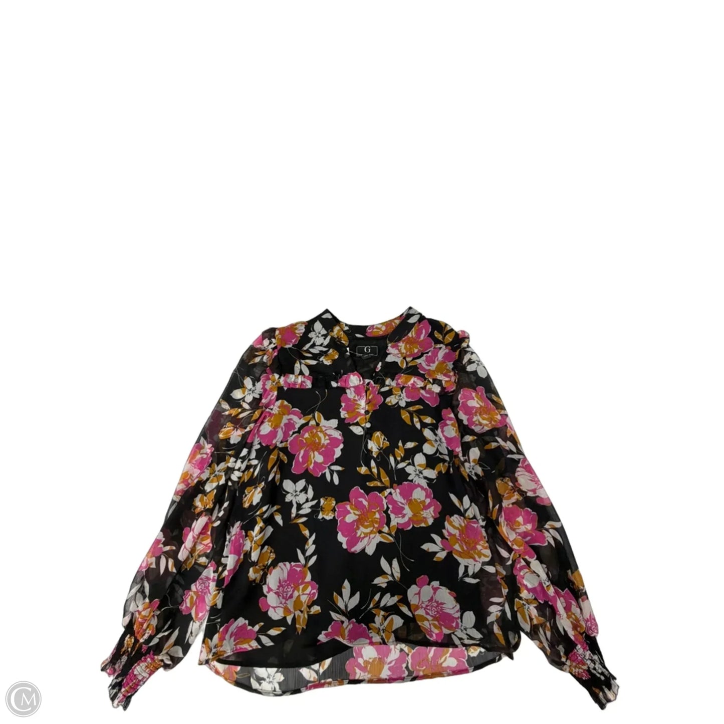 Top Long Sleeve By G By Giuliana In Floral Print, Size: L