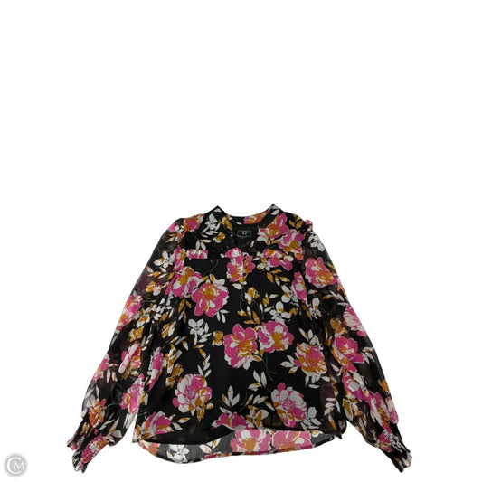 Top Long Sleeve By G By Giuliana In Floral Print, Size: L