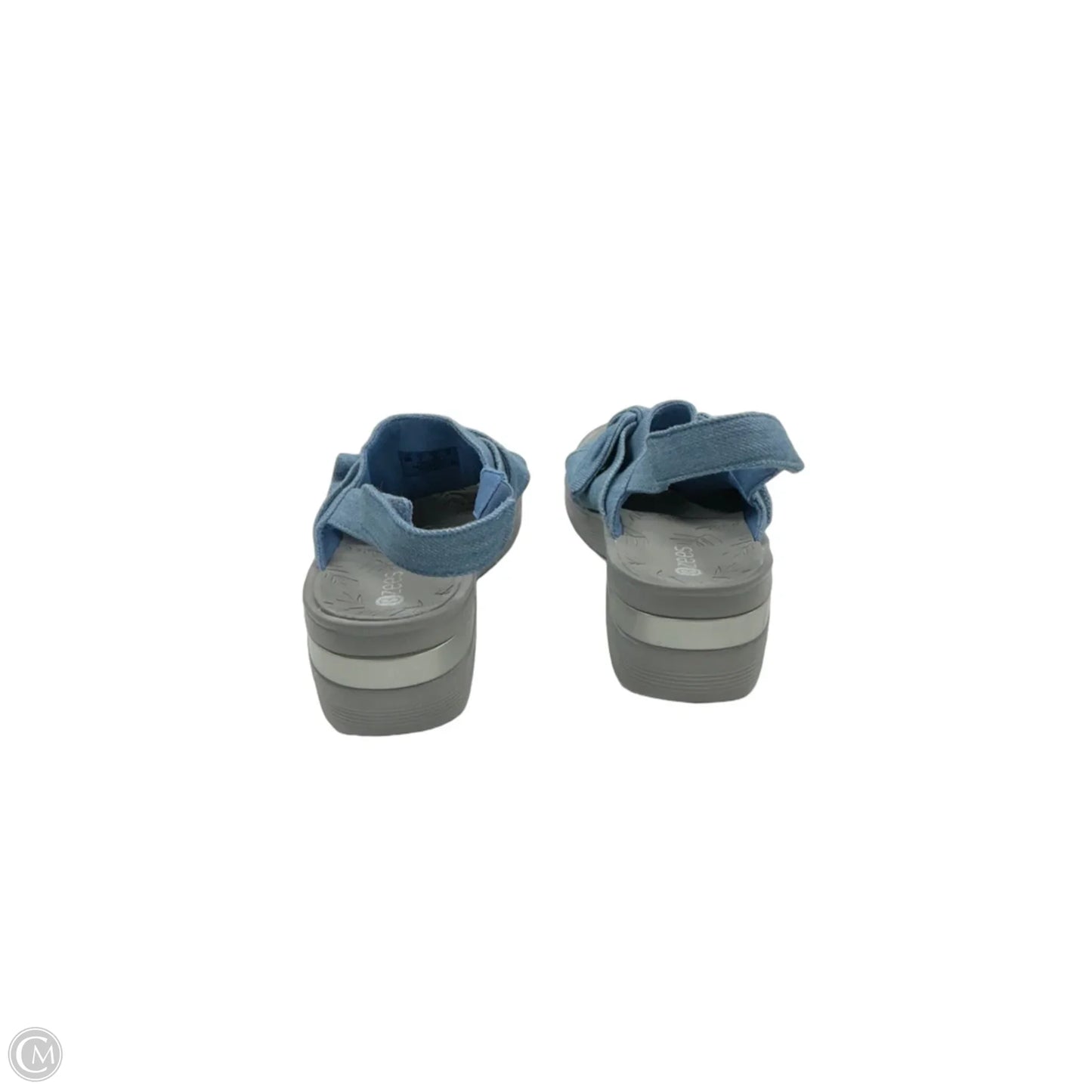 Sandals Flats By Bzees In Blue & Grey, Size: 9