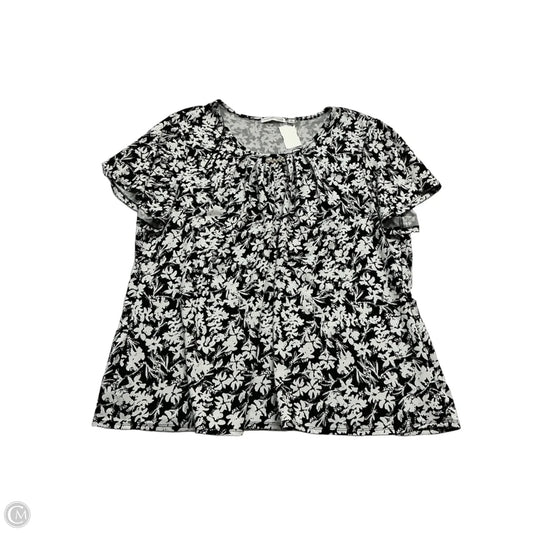 Top Short Sleeve By Notations In Black & White, Size: 3x