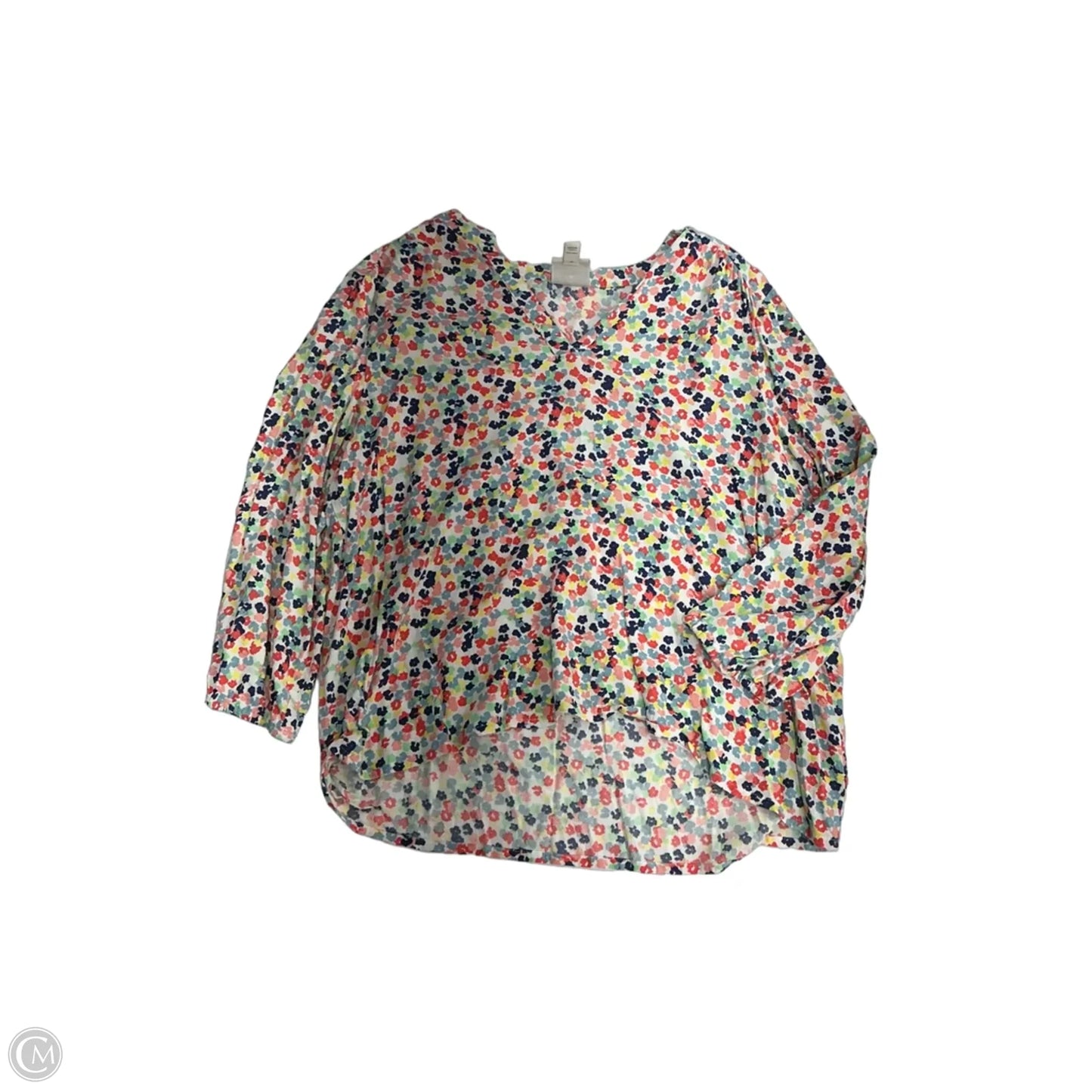 Top Long Sleeve By St Johns Bay In Floral Print, Size: L