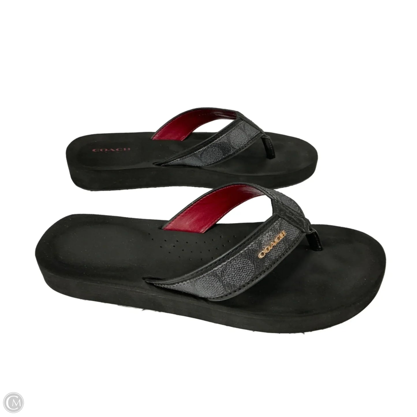 Sandals Designer By Coach In Black, Size: 9