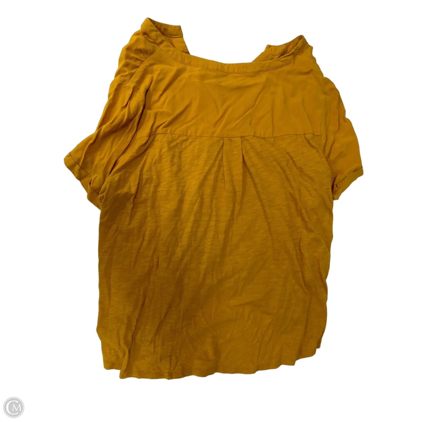 Top Short Sleeve By Ava & Viv In Yellow, Size: 2x