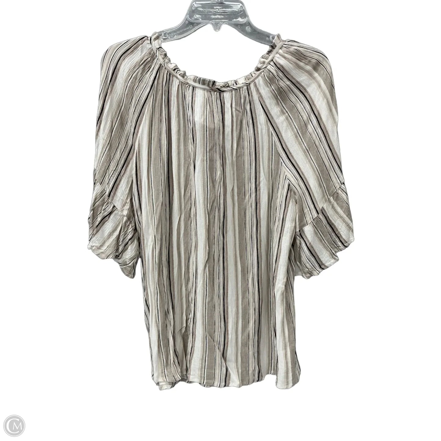 Top Short Sleeve By Agb In Striped Pattern, Size: 2x
