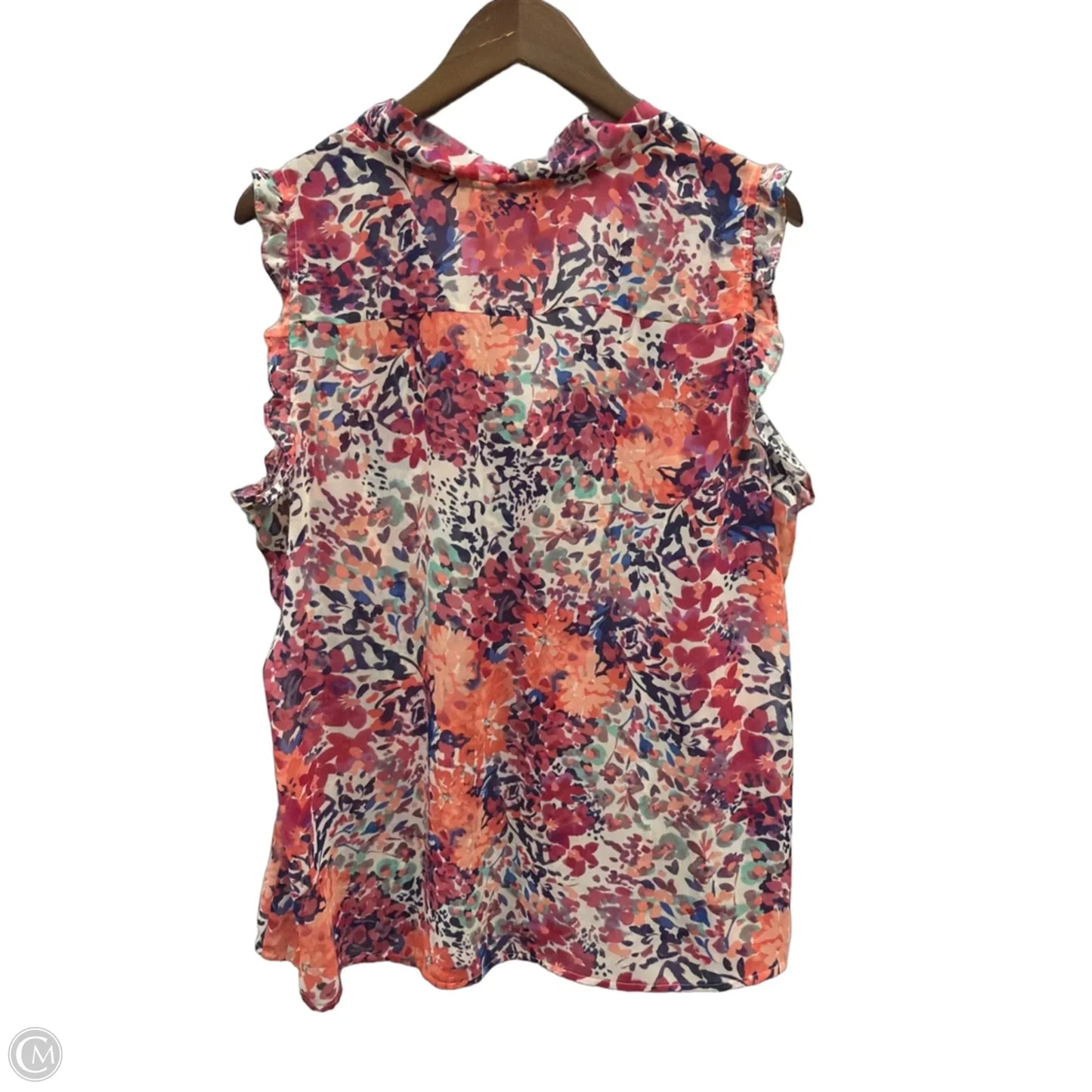 Top Sleeveless By Ana In Floral Print, Size: 2x