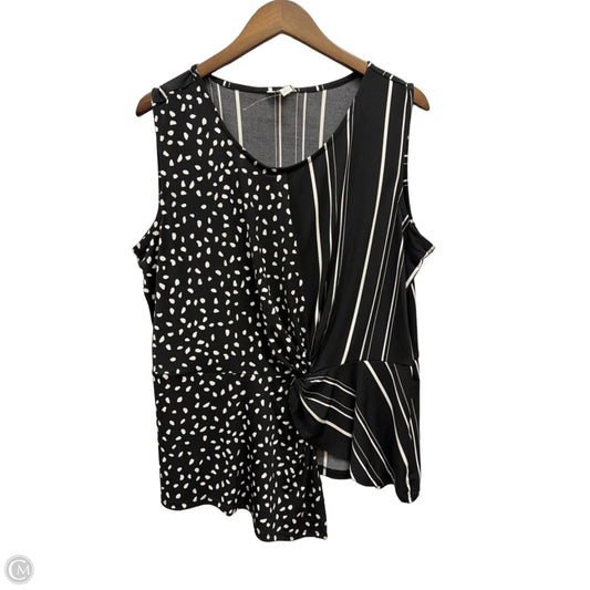 Top Sleeveless By Cato In Black & White, Size: Xl