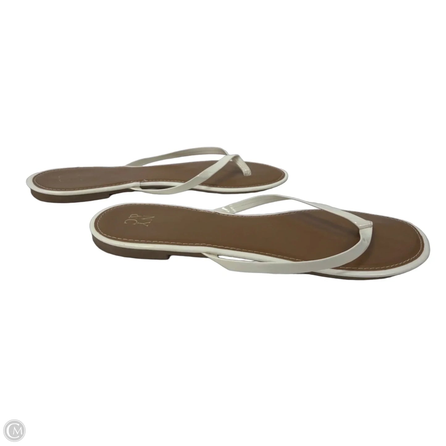 Sandals Flip Flops By New York And Co In Brown & White, Size: 9