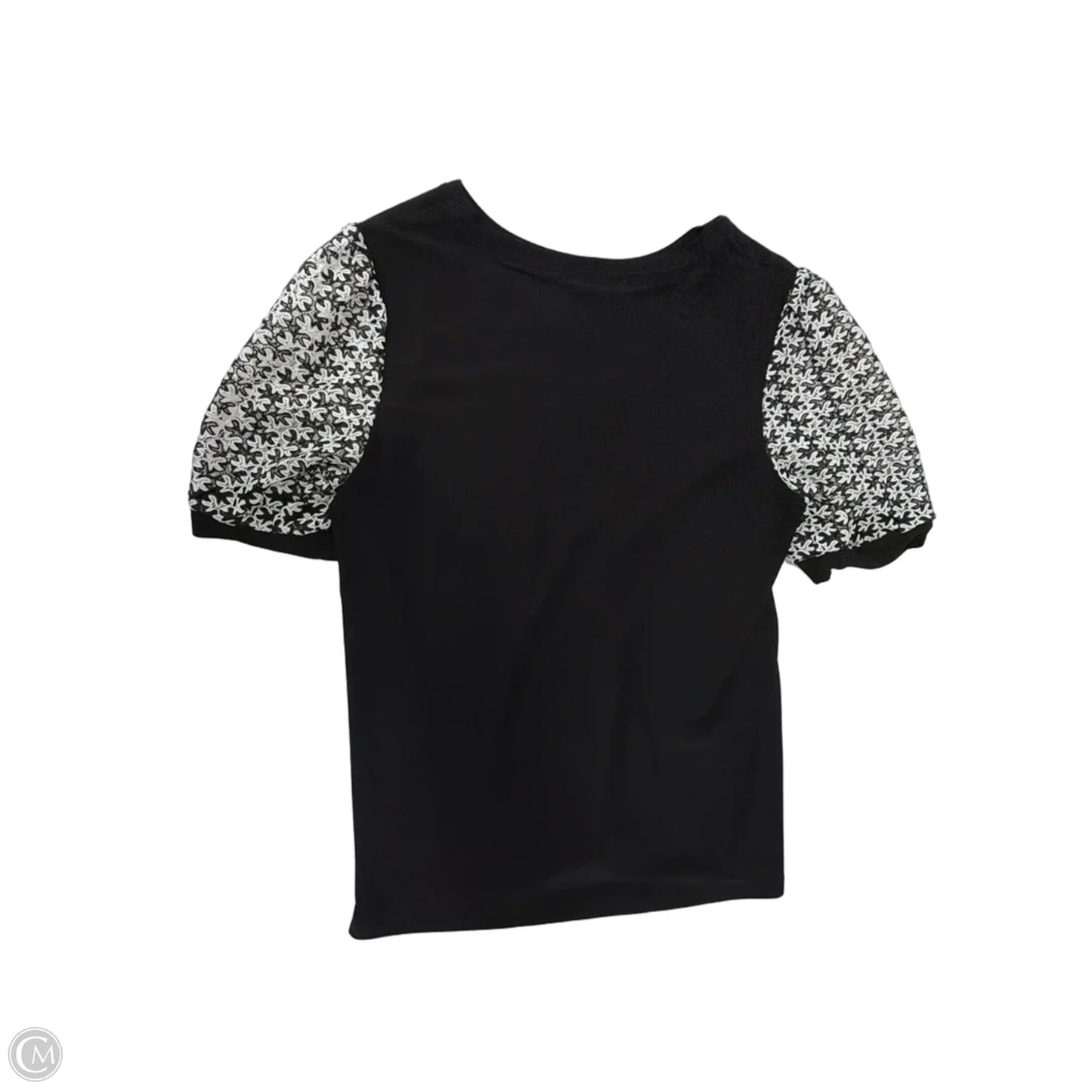 Top Short Sleeve By Cece In Black & White, Size: M
