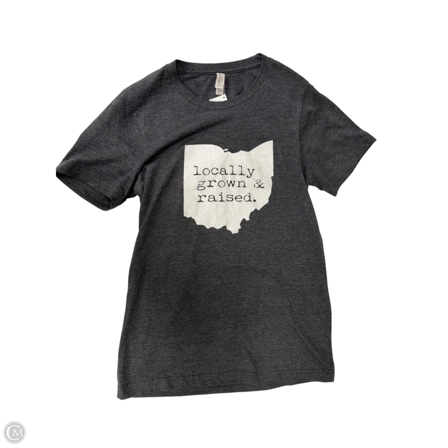 Top Short Sleeve By Bella + Canvas In Grey, Size: S