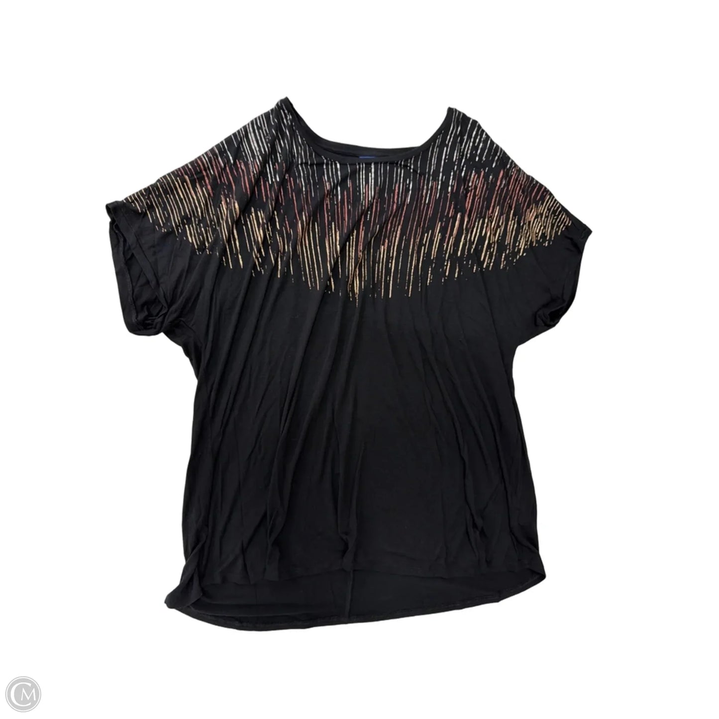 Top Short Sleeve By Apt 9 In Black, Size: 2x