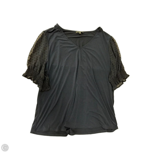 Top Short Sleeve By Adrianna Papell In Navy, Size: 3x