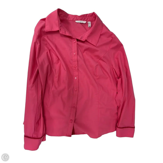 Top Long Sleeve By Isaac Mizrahi Live Qvc In Pink, Size: 1x
