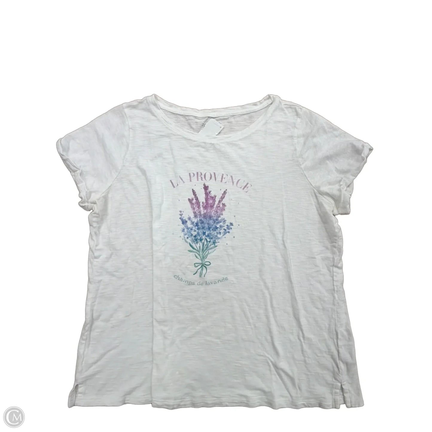Top Short Sleeve By Talbots In White, Size: 1x