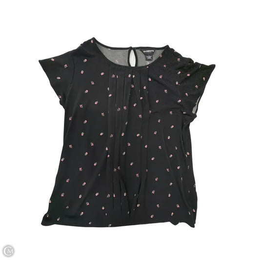 Top Short Sleeve By Liz Claiborne In Black, Size: L