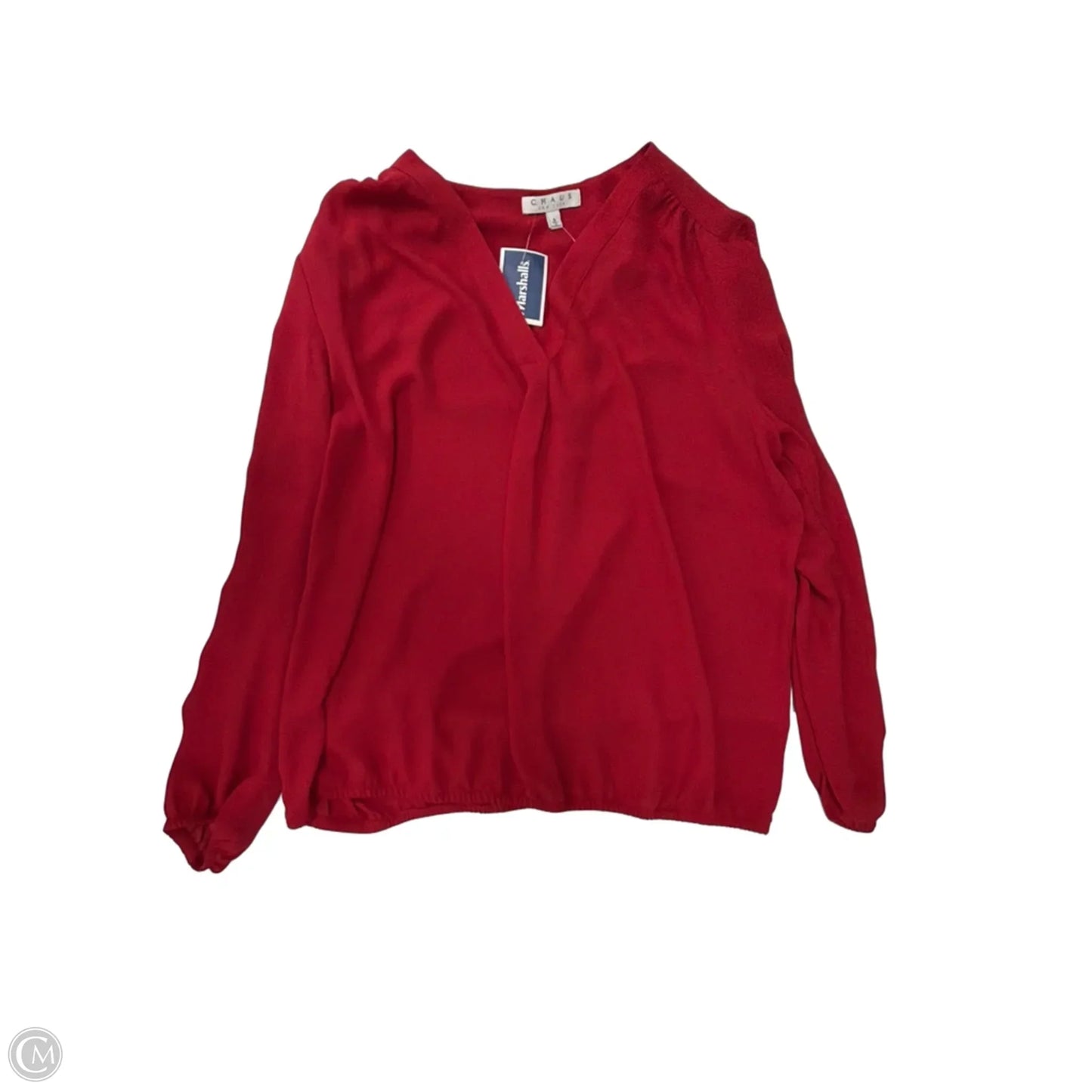 Top Long Sleeve By Chaus In Red, Size: L