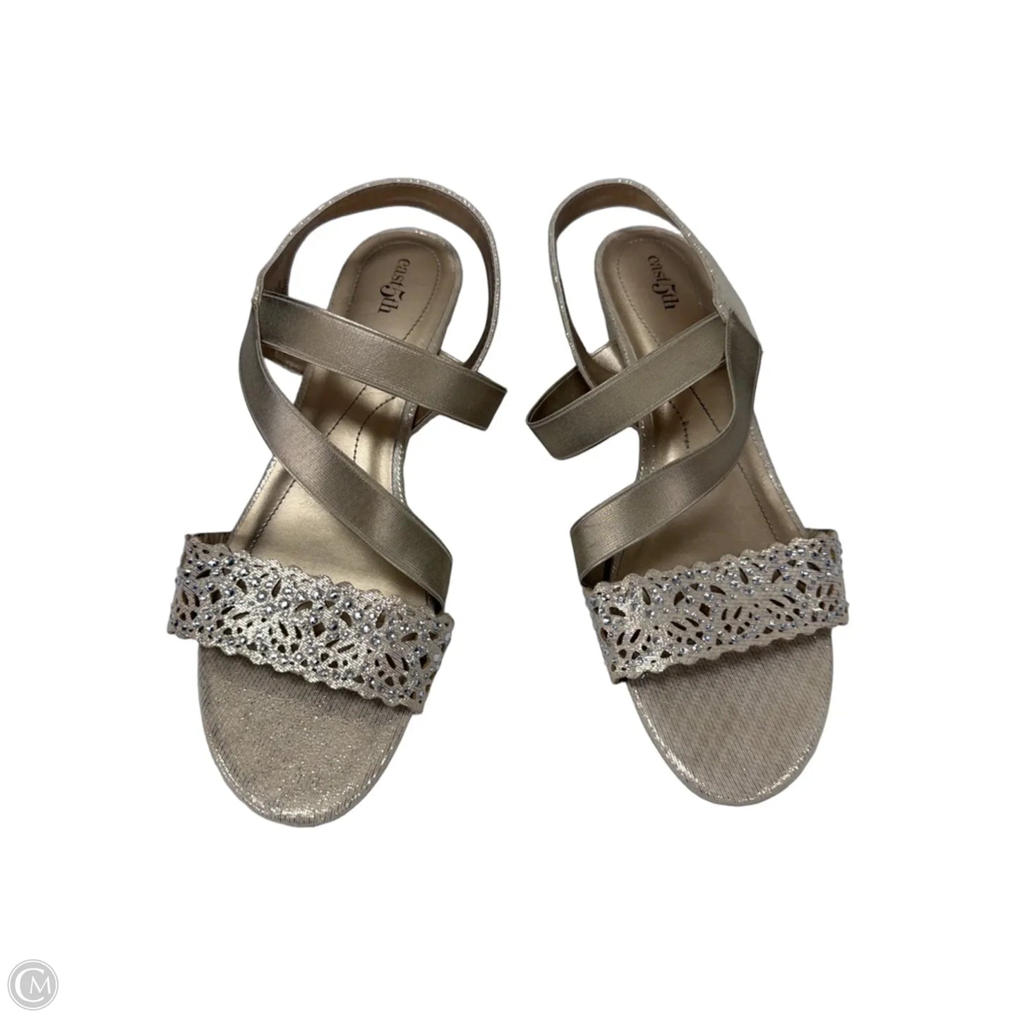 Sandals Heels Kitten By East 5th In Gold, Size: 10