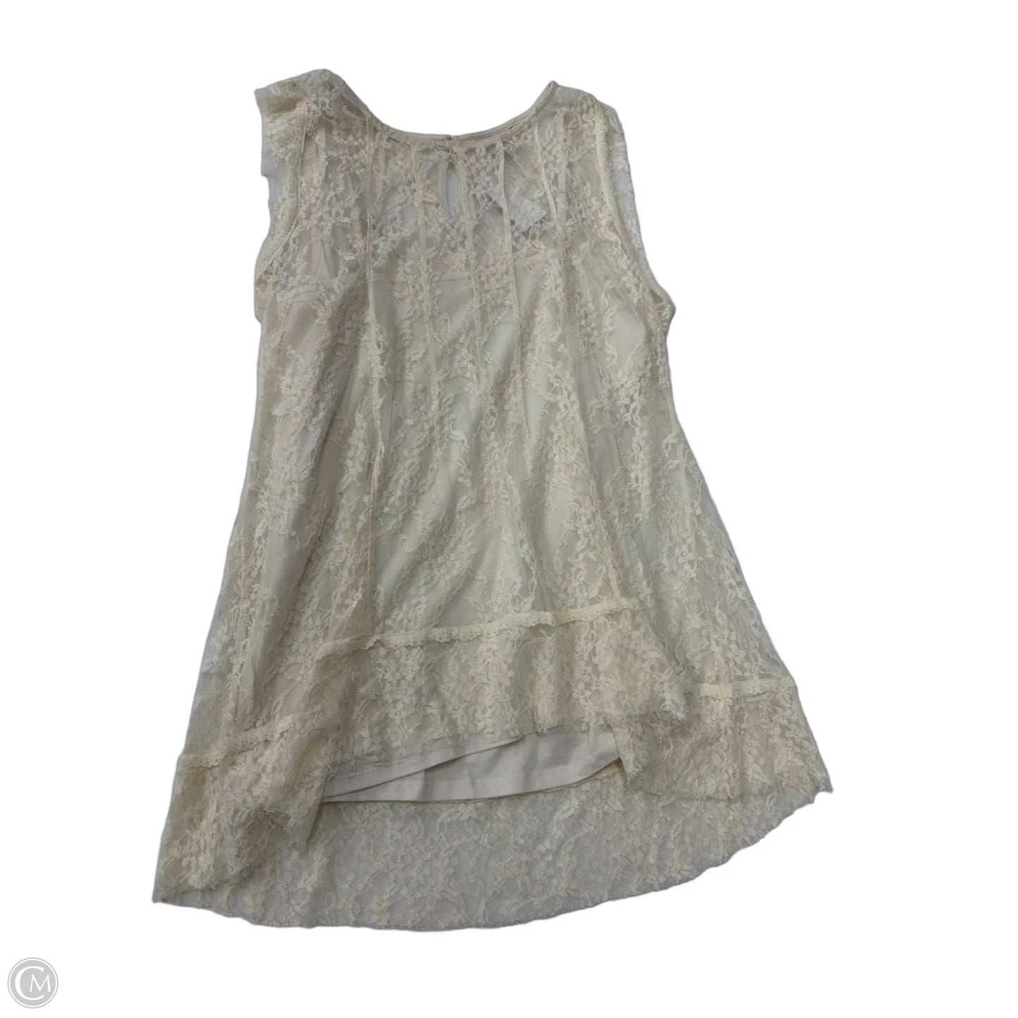 Top Short Sleeve By Style And Company In Cream, Size: L