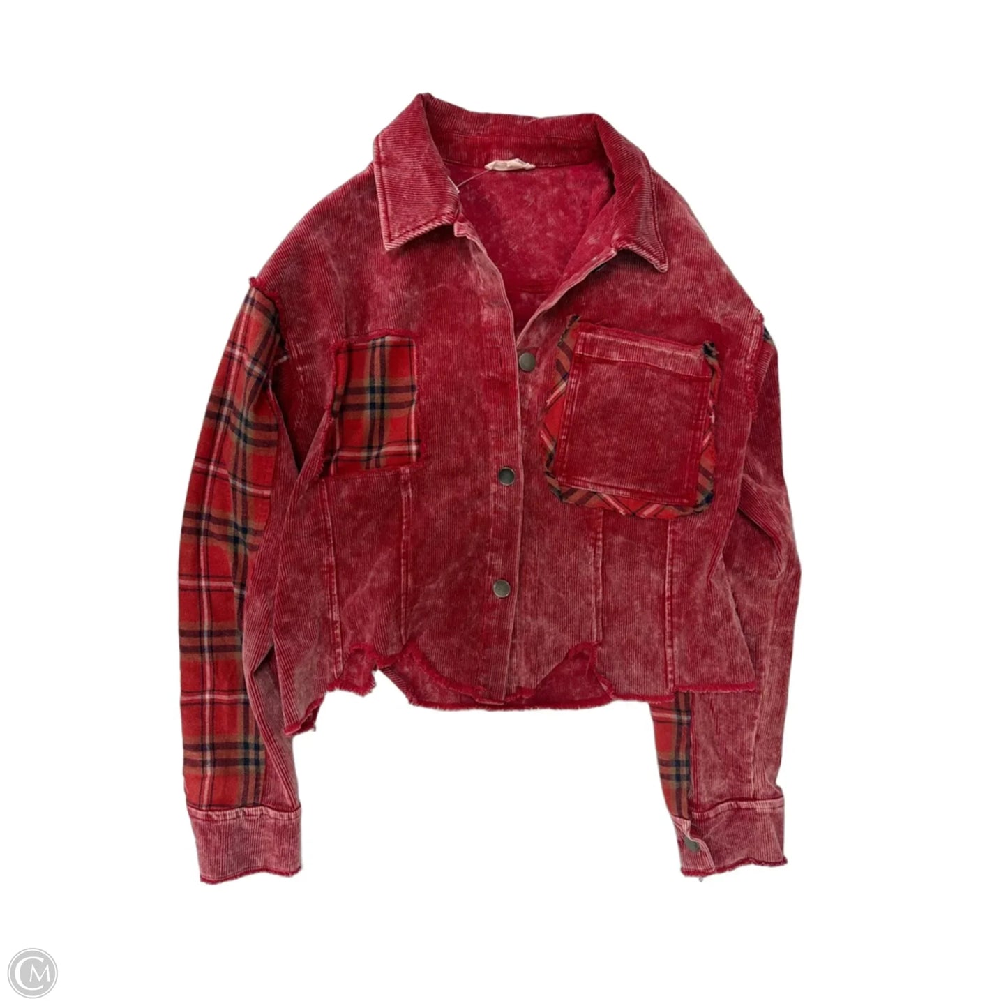 Jacket Shirt By Mystree In Red, Size: S
